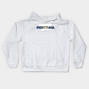 Montana Colored State Letters Kids Hoodie